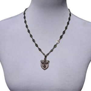 NWT Stigma by Kim Min Sun Silver Toned 20" Cross Necklace
